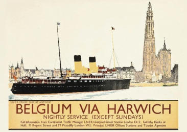 LNER Poster - Belgium Via Harwich