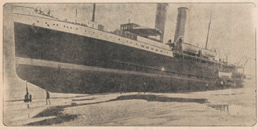 SS Malines op de zandbank bij Terneuzen ©Delpher - Krant De Sumatra Post 05-08-1932